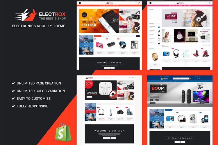 电子商品shopify主题模板Electrox