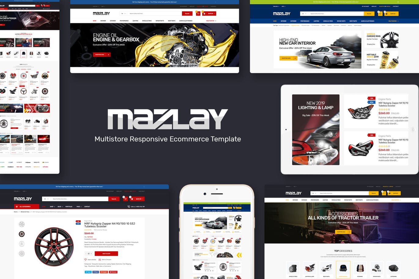Mazlay汽车配件OpenCart主题（包括色板）