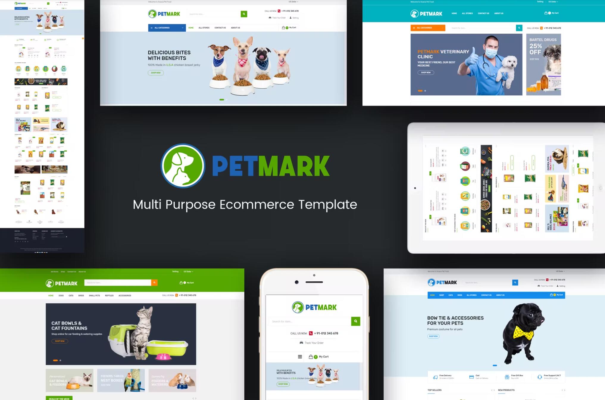 宠物护理、商店和兽医Magento 2模板PetMark